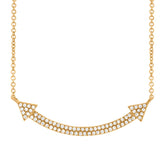 0.19ct 14k Yellow Gold Diamond Pave Necklace
